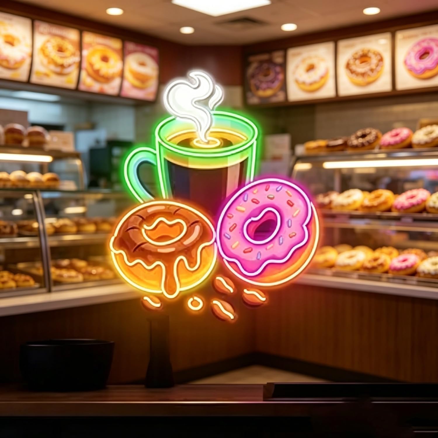 Outdoor Lighting For Store - Lampu Neon LED Bentuk Donat, Ditenagai