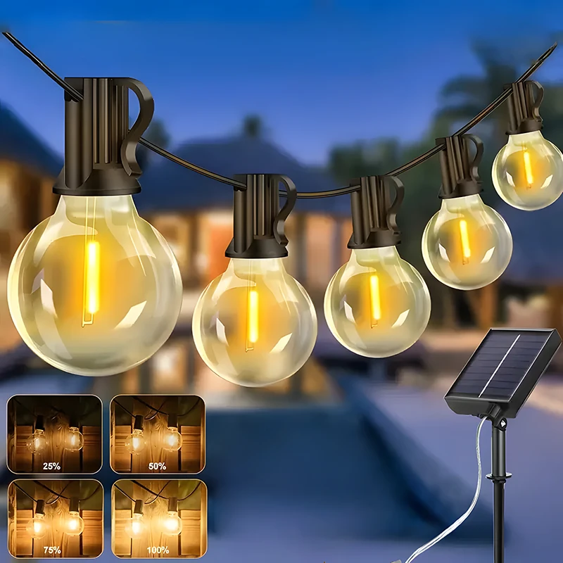 String Light Bistro - Lampu String LED Solar Globe G40
