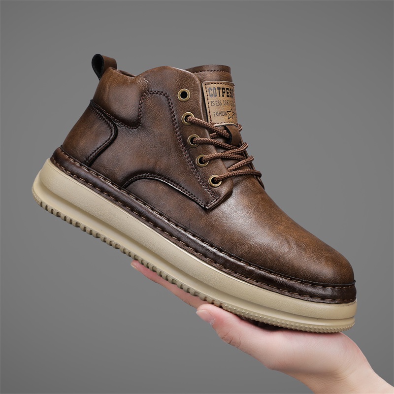 Outdoor Lighting Uplight - Sepatu Kasual High-Top Retro Buatan Tangan