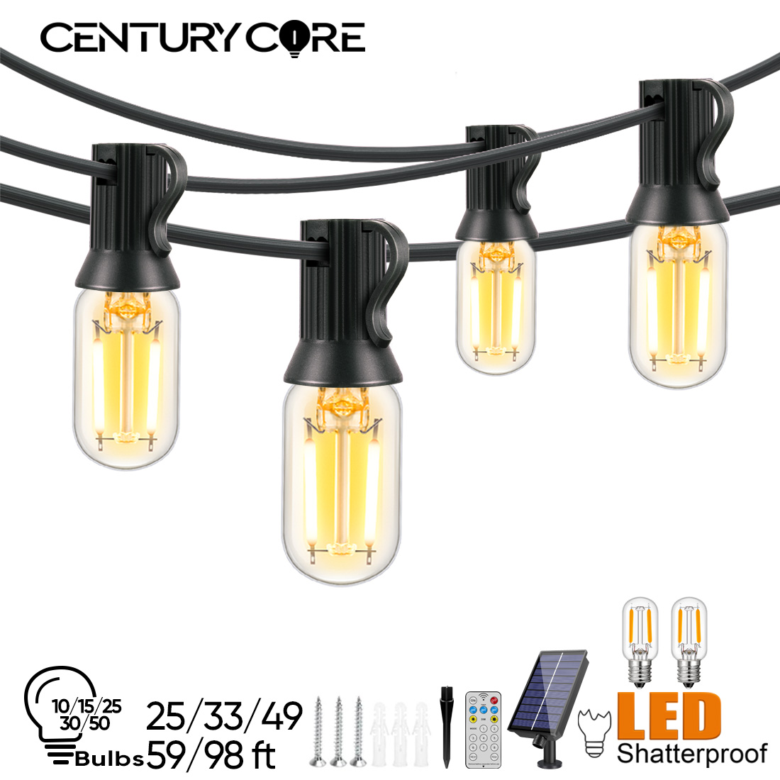 String Light Bistro - LED T22 Lampu Tali Surya 8