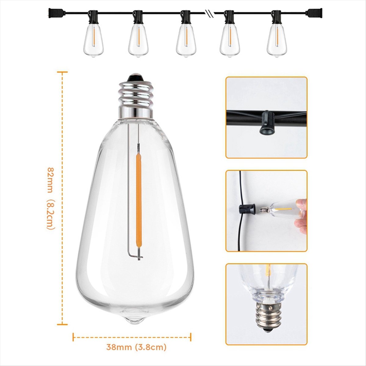 String Light Bistro - Lampu LED ST38 Terbaik Lampu Tahan