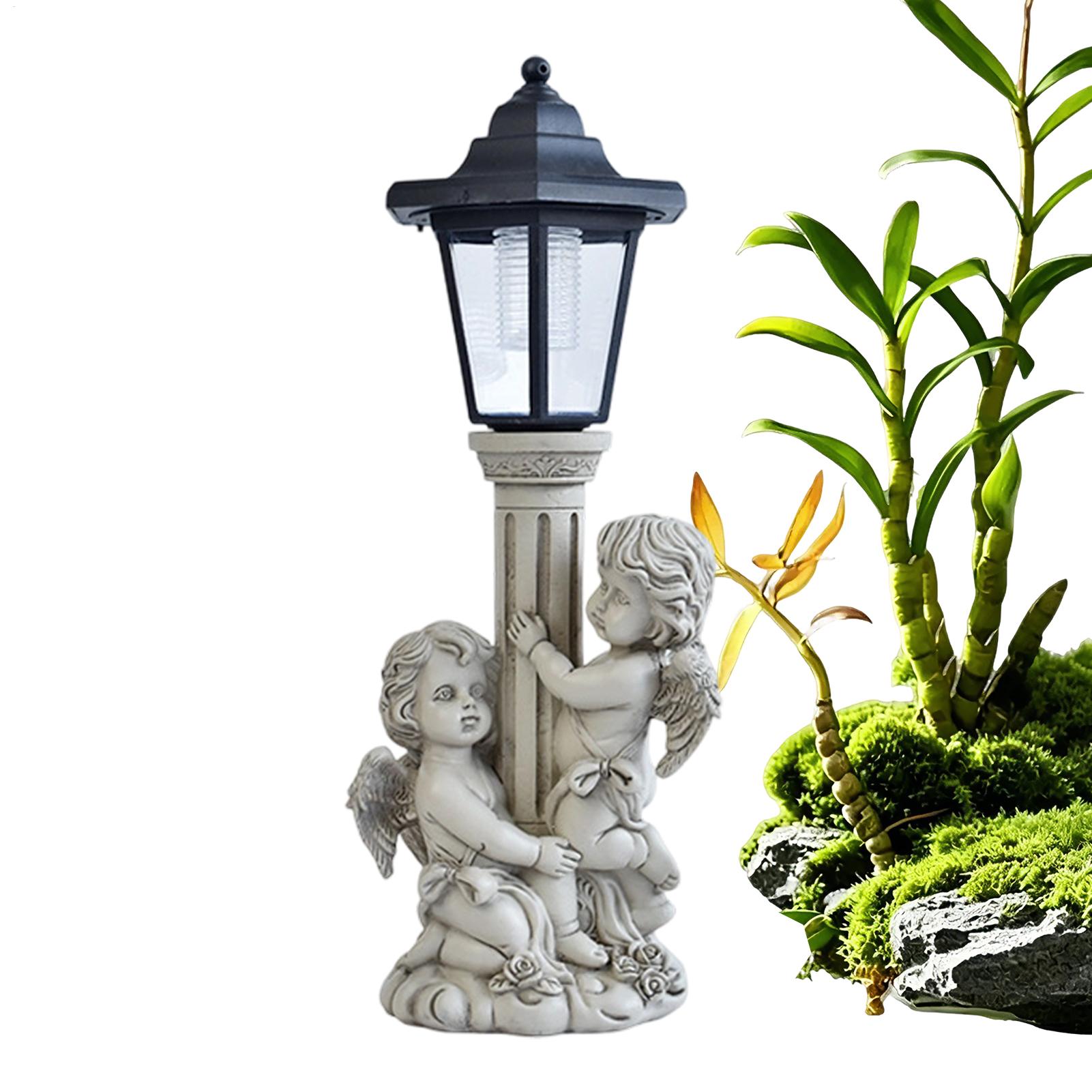 Outdoor Lighting Uplight - Patung Taman Menyala Otomatis Hidup/Mati, Patung