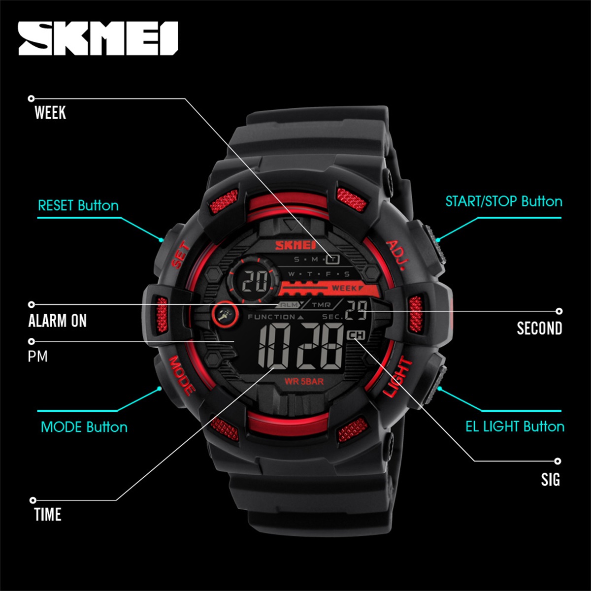 SKMEI Jam Tangan Digital Chron - Outdoor Lighting Collections ulasan dan harga