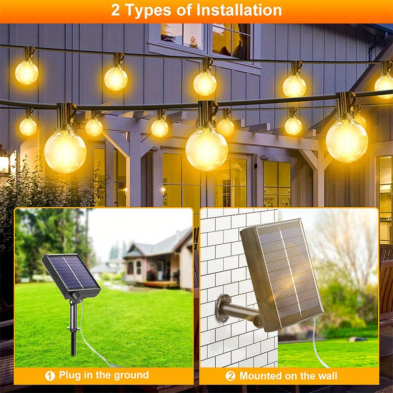 Lampu String LED Solar Globe G - String Light Bistro ulasan dan harga