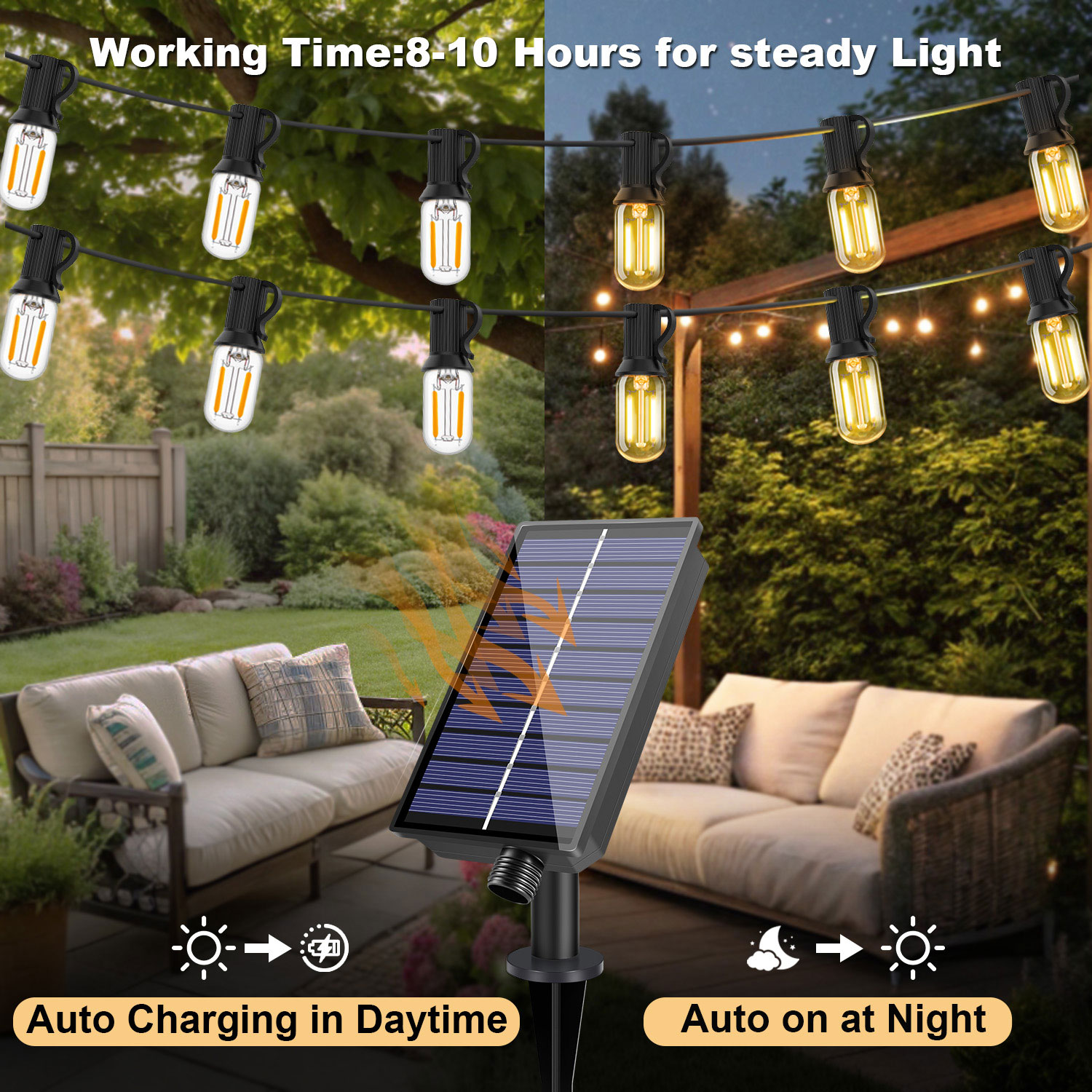 LED T22 Lampu Tali Surya 8 Mod - String Light Bistro ulasan dan harga