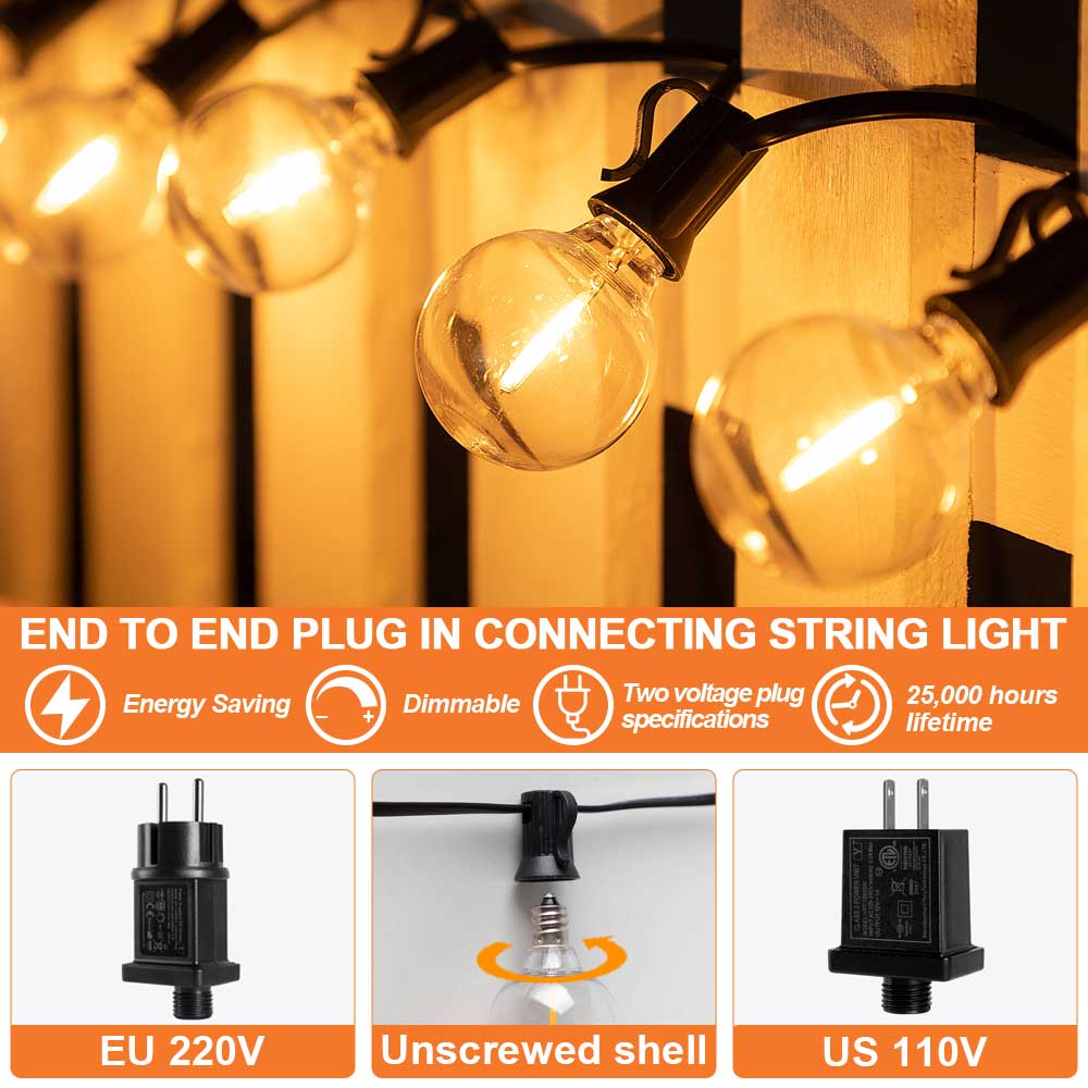 Lampu String LED G40 E12 DC24V - String Light Bistro ulasan dan harga