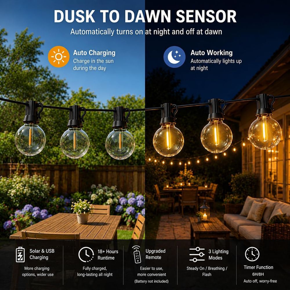 Lampu String 100T untuk Luar R - String Light Bistro ulasan dan harga