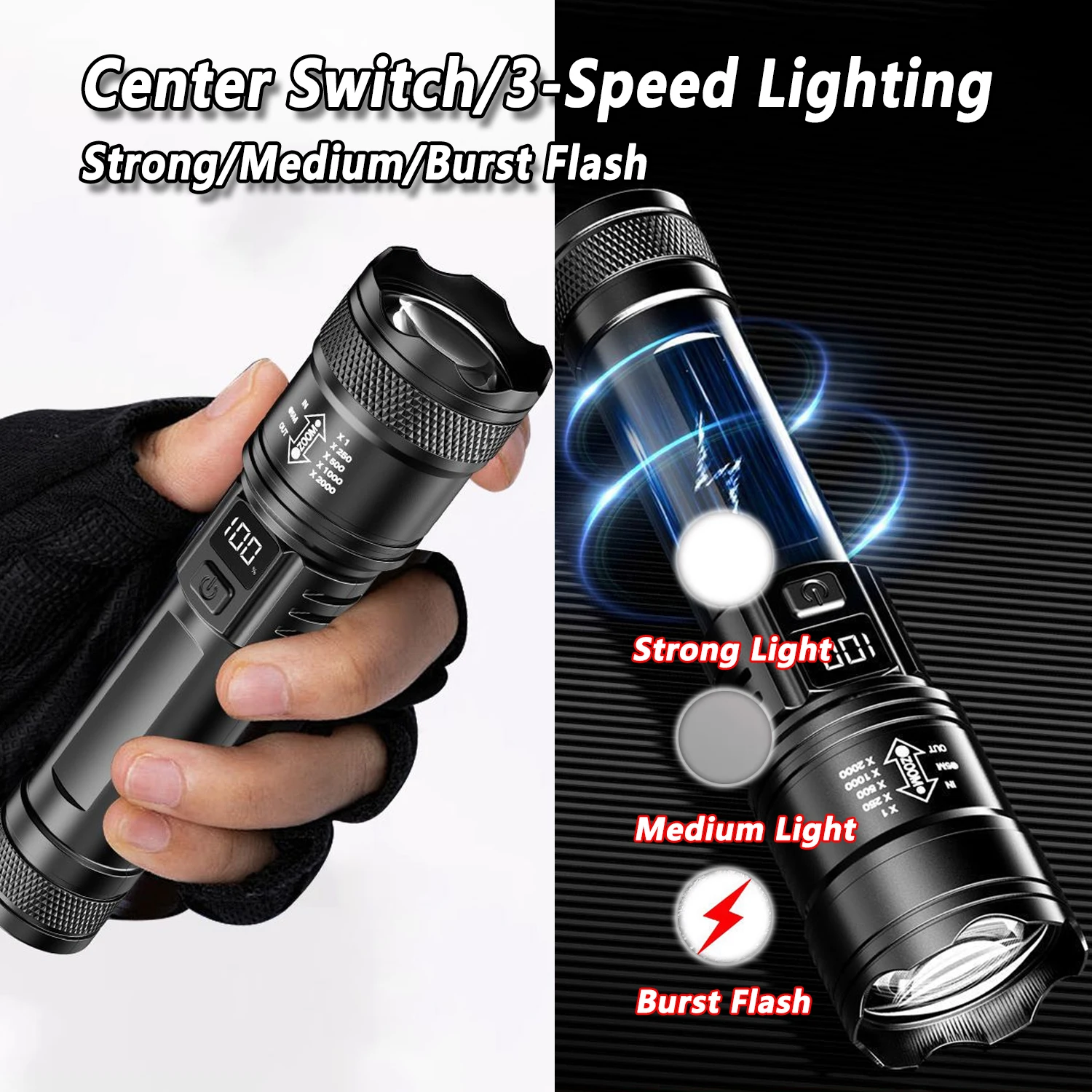 Senter LED Ultra Terang 2000LM - Outdoor Lighting Usa ulasan dan harga