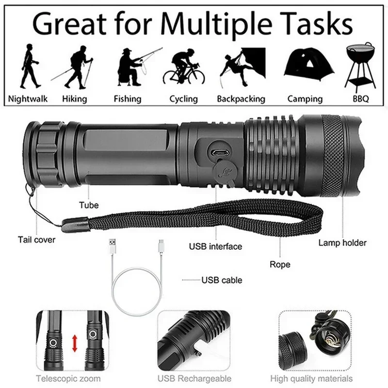 Senter Led XHP70 Daya Tinggi U - Outdoor Lighting Brands ulasan dan harga